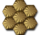Hexagon Flower Gold Ceramic (15x17 cm)